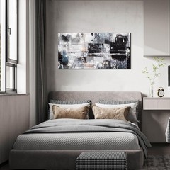 Abstract Art Wall Decor Office – Black And White Pictures Wall Art for Living…