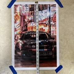 GT Sports Car Toyo Blitz On Night Streets ✅ Poster Canvas Wall Art ✅ 12 X 18 in