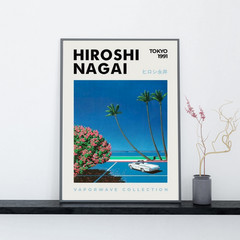 Hiroshi Nagai Tokyo 1991 Poster Canvas Print Vaporwave Retro City Pop Wall Art