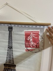 Eiffel Tower Paris Travel Hanging Print Poster 27 x 21 in Paper Wood Unframed