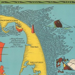 Cape Cod Treasure Map 1952 Graichen Vintage Reprint | Pirate History New England