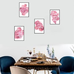 Set of 4 Framed Motivational Quotes – Pink Canvas for Women’s Rooms & Home Decor