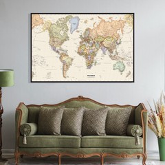 91×61cm/74×46cm Map of The World Poster Print Educational School Art World Map