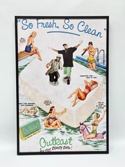 Black Frame Canvas Wall Decoration Retro Bathroom Outkast Music Decor 16×24