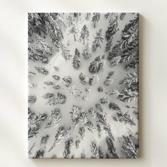 Symmetric Snowy Forest Aerial Canvas Geometric Winter Nature Art Nature�S Wall