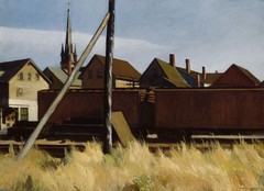 Freight Cars, Gloucester by Edward Hopper – 1928 Industrial Realism Art Print