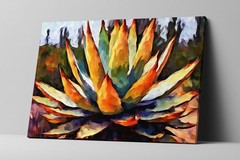 Desert Cactus Canvas Agave Plant Southwest Art Landscape Print Living Room Decor