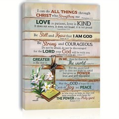 Bible Verses Inspirational Christian Canvas Wall Art, Religious Home Decor