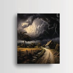 11×14 Storm in the Clouds Canvas Print Wall Art