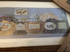 Vintage Cottage Kitchen Framed Jam Jar Print Farmhouse Wall Decor
