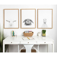 24 In. X 18 In. «Rabbit» by Tai Prints Framed Canvas Wall Art