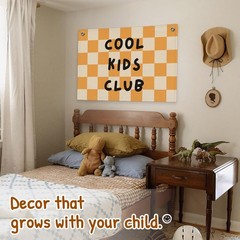 Cool Kids Club Banner Canvas Wall Hanging, Playroom Decor Wall Art, Trendy Or…