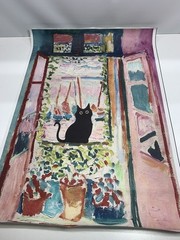 Henri Matisse Cat Wall Art, Open Window Black Cat Unframed Canvas Print 16”x24”