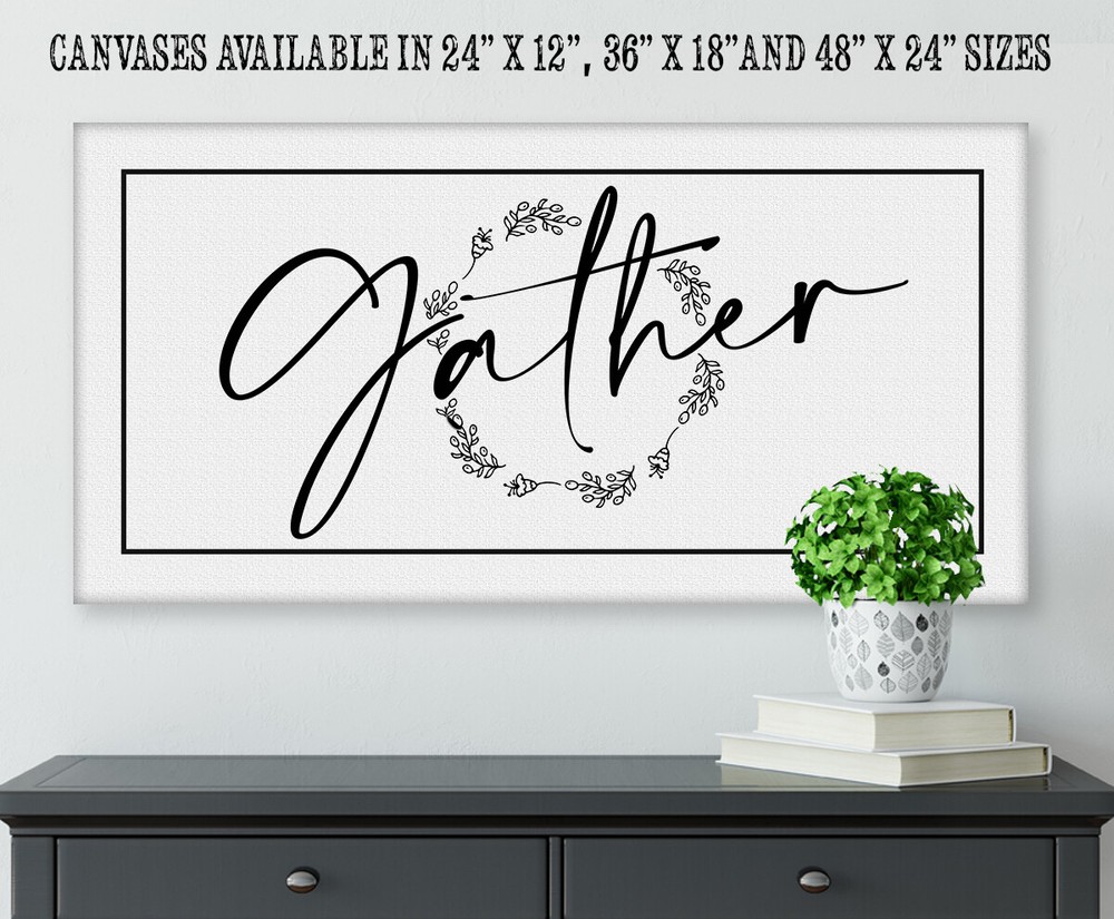 Gather – Large Black and White Canvas Wall Art – Stretched on a Heavy Wood Frame