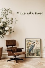 William Morris Heron Poster, Vintage Botanical Wildlife Wall Art Decor