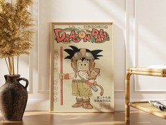 Kid Goku Monkey Wall Art Poster Vintage Dragon Ball Z Anime Retro Manga Decor