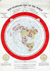 Flat Earth Map + Patent + Verso Key Alexander Gleason’s 1892 Standard World Map