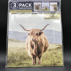 Highland Cow Art Prints Set Of 3 (No Frames) 8×10 Color Farmhouse Creative Bunch