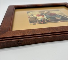 Vintage Christmas🎄SANTA MAKING TOYS FRAMED ART Rocking Horse GUC Cute Holiday