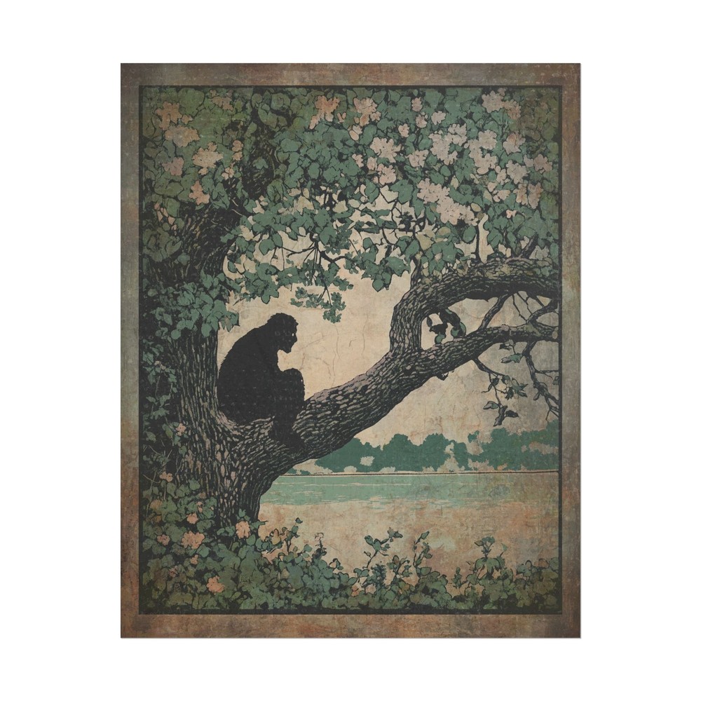 BIGFOOT TREE Wall Art, Sasquatch Flower Nature Poster, Cryptid Botanical Decor