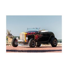 32 McMullen Ford Roadster, famous hot rod, Black with Flames, 1932 Highboy