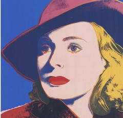 ANDY WARHOL Ingrid with Hat 39.5″ x 27.5″ Poster 1983 Pop Art Pink, Yellow, Blue