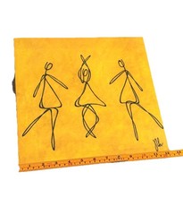 “Dancers” Green & Yellow 12×12 Gallery Wrapped Frameless Wooden Wall Art Set(2)
