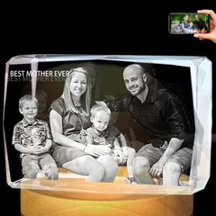 Personalized 3D Photo Crystal Gifts Valentines Day Custom Etched Memory Picture