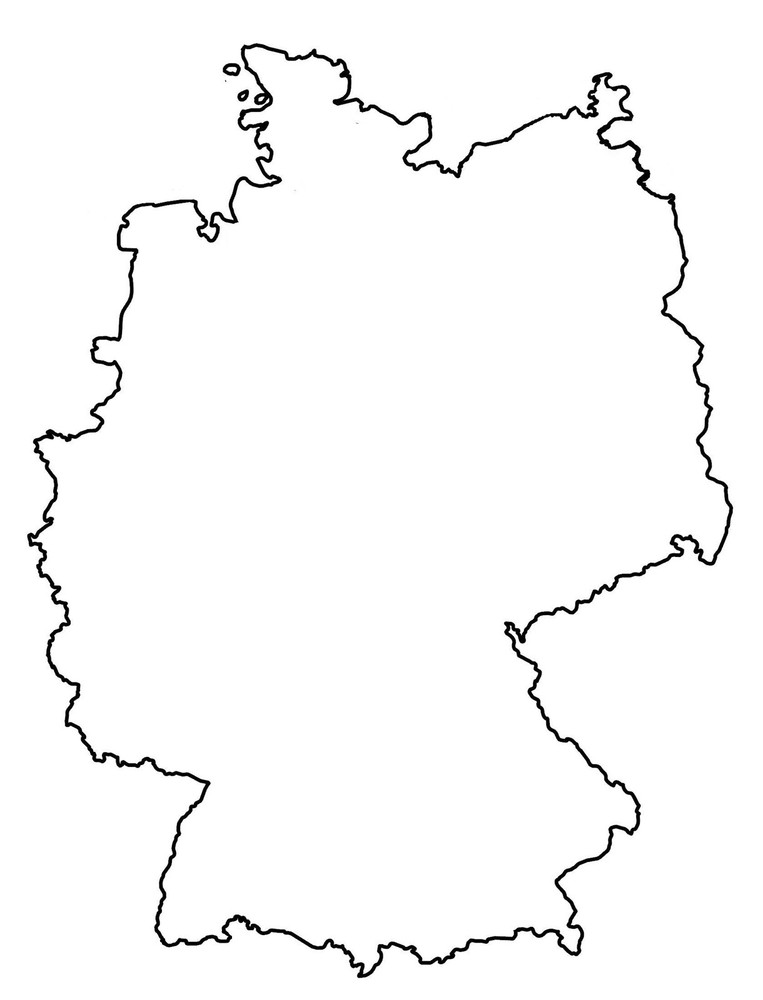 Germany Blank Outline Map GLOSSY POSTER PICTURE PHOTO PRINT BANNER 12520