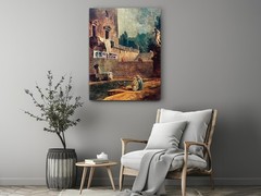 Funny Coffee Shop Classical Canvas Print, Historical Parody Wall Art