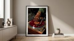 Black Man DJ Poster, Vinyl Record Turntable Wall Art, Hip Hop Hypebeast Decor