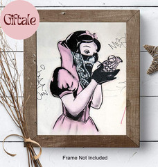 Banksy Poster – 8X10 Funny Gangster Snow White Hand Grenade – Urban Graffiti Wal