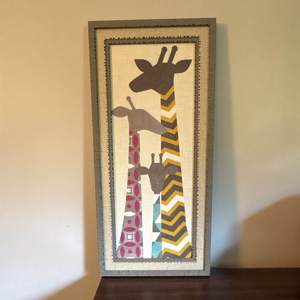 Hobby Lobby Framed Giraffe Print Wall Art Vertical Multicolor MDF ATCM 93120