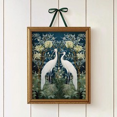 William Morris Crane Art Print Poster, Vintage Botanical Nature Wall Decor