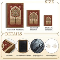 Persian Tree of Life Wall Art Bohemian Home Decor Canvas Print 8x10in