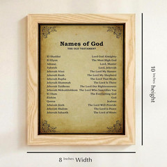 Names of God Christian Wall Art Decor – Inspirational Bible Verse Art Print for