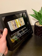 Motivational Money Frame “In Case of Emergency Break Glass” Luxury Gift Decor
