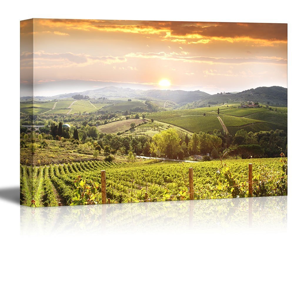 Canvas Prints – Chianti Vineyard Landscape in Tuscany, Italy- 32″ x 48″