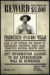 Wanted Francisco Pancho Villa Cool Wall Art Print Poster 16×24