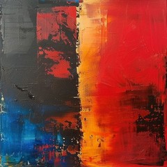 Abstract Red Hand Painted Oil Painting on Canvas Wall Art for Living Bedroom