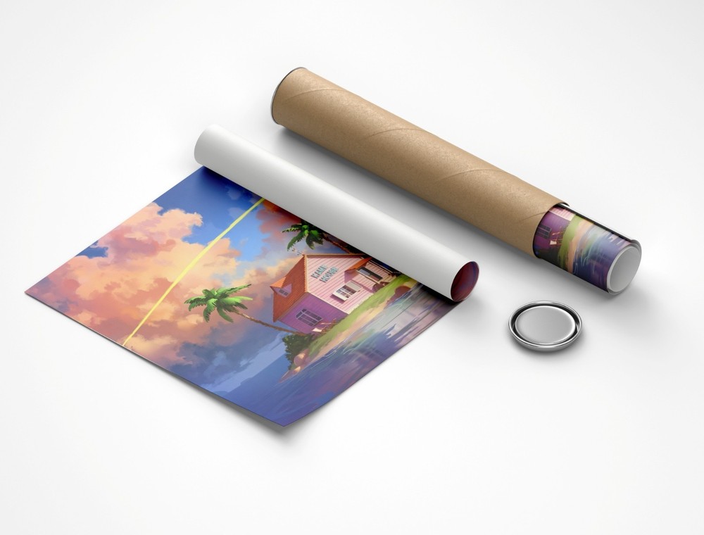 Dragon Ball Kame House Island Poster Wall Art Master Roshi House Anime Canvas