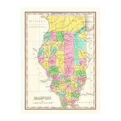 Old Map of Illinois 1826 – Vintage Illinois Art