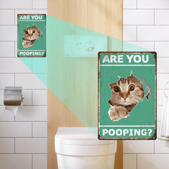 Black Cat Wall Art Vintage Bathroom Decor Poster – «Are You Pooping?»- Bathro…