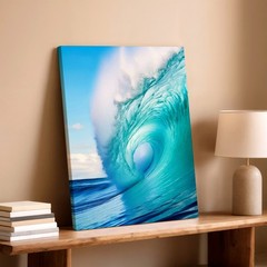Wall Art Ocean Wave Canvas Print Turquoise Sea Coastal Beach Home Decor Poster