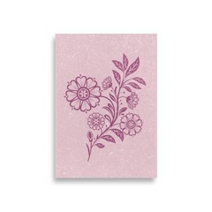 Eclectic Wildflower Poster Fuchsia Matte