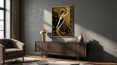 Art Deco Woman Poster Gold Black 1920s Gatsby Roaring Twenties Wall Art Print