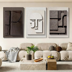 Modern 3D Textured Wall Art Set – Black & White Geometric Decor for Home