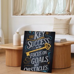 Motivational Canvas Wall Art Inspirational Quote Focus On Goals Success Home