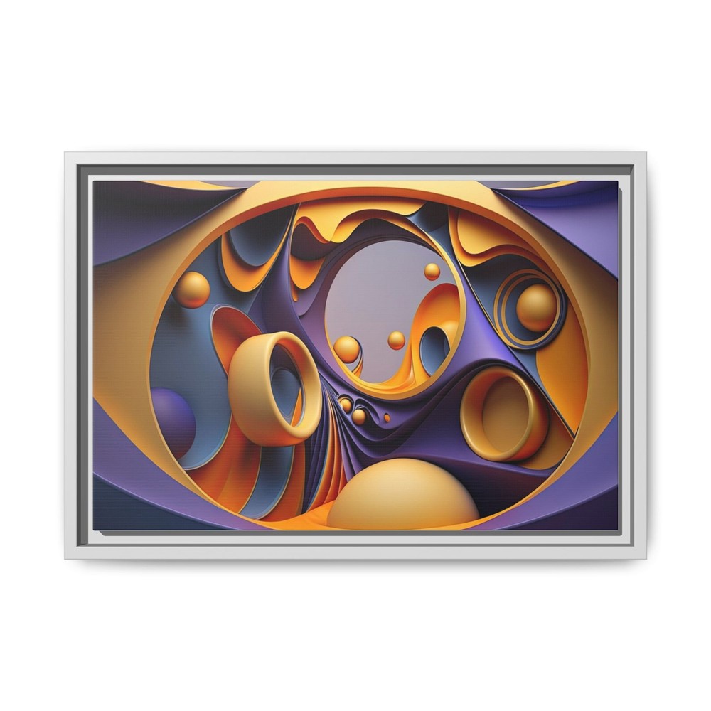 Abstract Art Kaleidoscope Painting Floating Framed Canvas Art, anyroom made USA