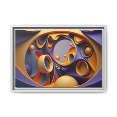 Abstract Art Kaleidoscope Painting Floating Framed Canvas Art, anyroom made USA